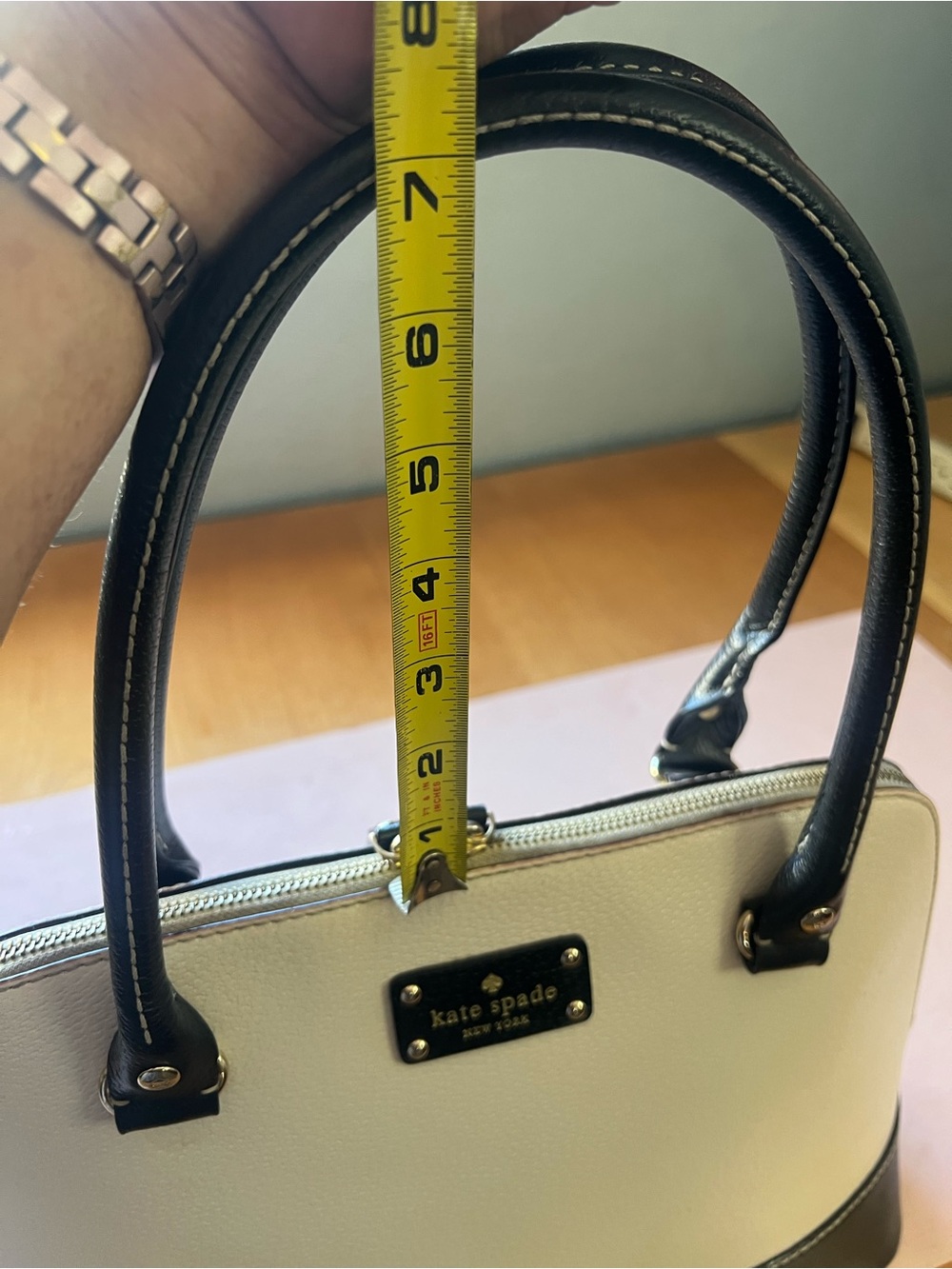 kate spade Cream and Black Satchel with Structured Dome Shape - Picture 16 of 16